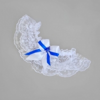 Подвязка на ногу для невесты . Цвет синий Арт 1-27