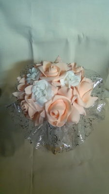  Свадебный букет дублер . Персиковые розы Арт 0-007