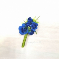Бутоньерка для жениха в синем цвете Арт 01-24