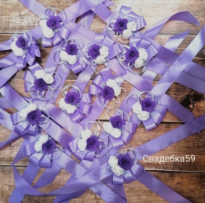 Браслеты для подружек невесты на свадьбу в сиреневом цвете (изготовим в любом цвете ) Арт 046
