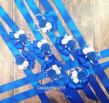 Браслеьы для подружек невесты в синем цвете Арт 047