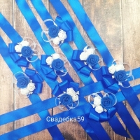 Браслеьы для подружек невесты в синем цвете Арт 047