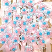 Браслеты для подружек невесты в розово голубом цвете Арт 048