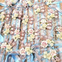 Браслеты для подружек невесты в пудровом и пыльно-голубом цвете Арт 053