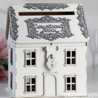 Свадебная казна, семейный банк, домик в белом цвете Арт 000162