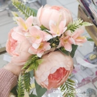 Букет дублёр на свадьбу в нежно персиковом цвете, пионы Арт 0-025