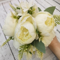 Букет дублёр на свадьбу в белом цвете, пионы Арт 0-026