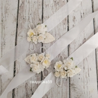Браслеты для подружек невесты в белом цвете на свадьбу Арт 077