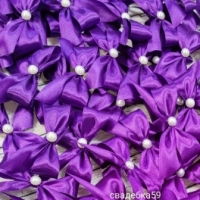 Бантики для гостей на свадьбу в фиолетовом цвете с булавочкой Арт Б004