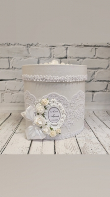 Свадебный семейный банк для конвертов в белом цвете, персонализированный (изготовим в любом цвете) Арт 0067