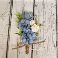 Бутоньерка свадебная в пастельно-голубом цвете Арт 01-60