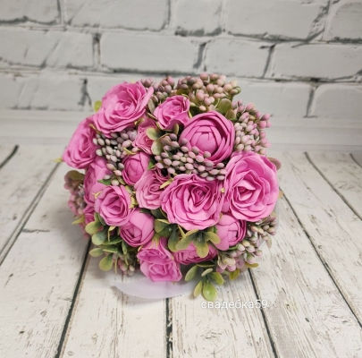 Свадебный букет - дублёр в розовом цвете для невесты ручной работы Арт 0-028