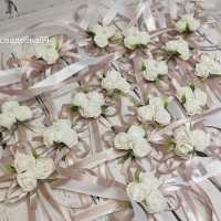 Браслеты для подружек невесты на свадьбу в пудровом цвете с зеленью Арт 096