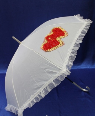 Зонтик с красными сердцами арт029