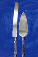 Нож и лопатка с прозрачной ручкой с блеском арт. 43-01