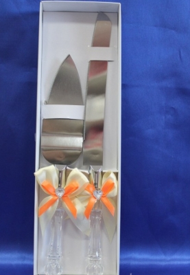 Нож и лопатка С оранжевым бантиком арт. 029