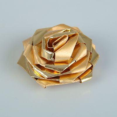 Роза на двойном скотче для украшения свадебных машин Золото Д-3 см (50 шт)