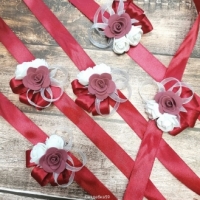 Браслеты для подружек невесты в бордовом цвете Арт 045