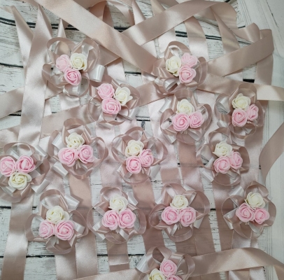 Браслеты для подружек невесты, пыльно-розовые Арт 055