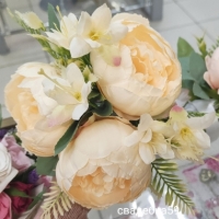 Букет дублёр на свадьбу в молочном цвете, пионы Арт 0-024