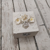 Шкатулка для колец на свадьбу в белом цвете Арт 0-51