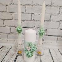 Свадебные свечи для церемонии семейный очаг в пятном цвете Арт 00172