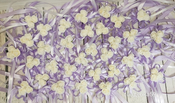 Браслеты для подружек невесты на свадьбу в сиреневом цвете Арт 094